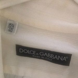 D&G Dolce Gabbana ivory dress shirt